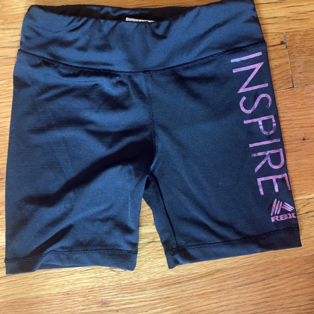 Girls size 5/6 RBX “Inspire” black gym shorts